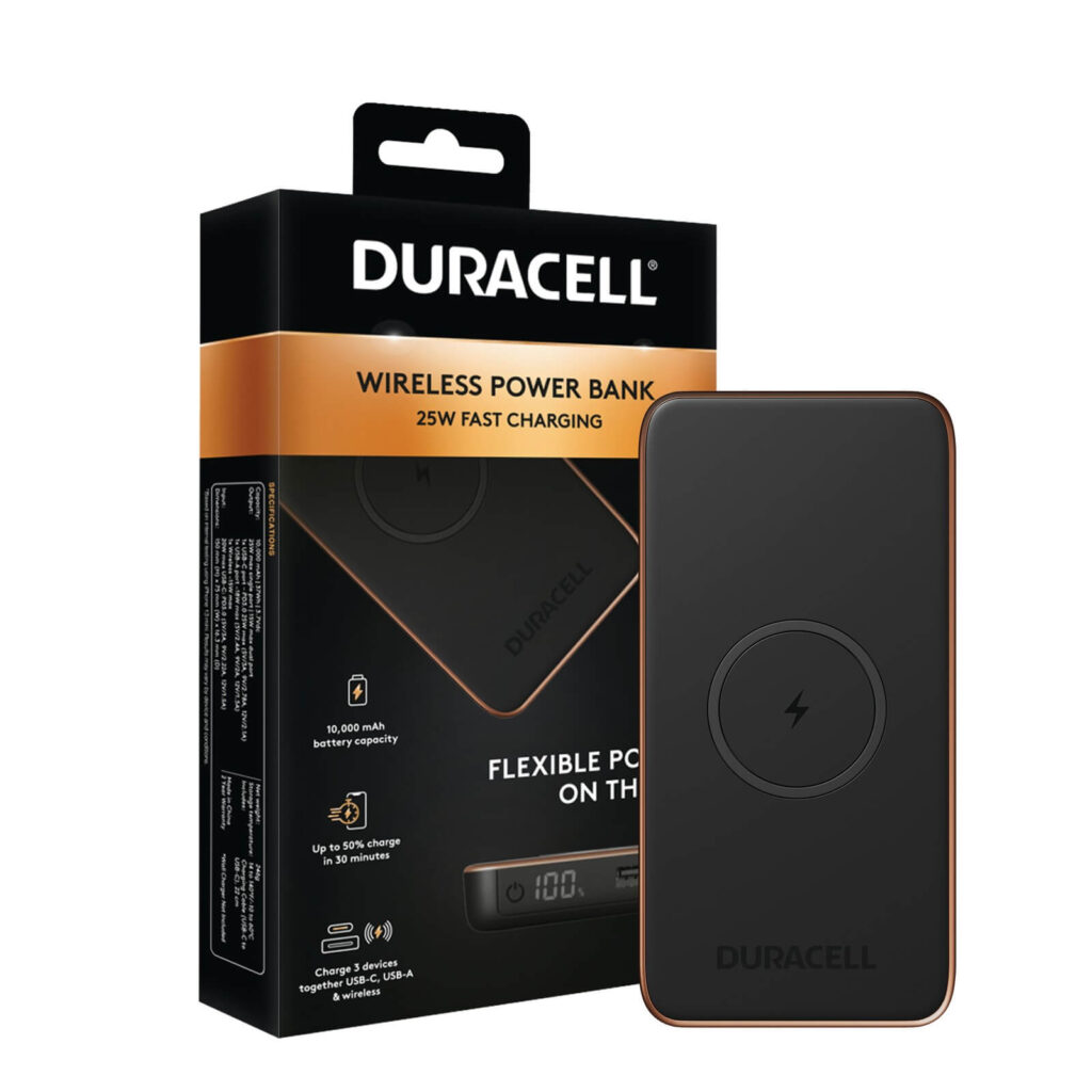 Duracell | 10,000mAh Fast Charging Portable Charger with USB-C + USB-A