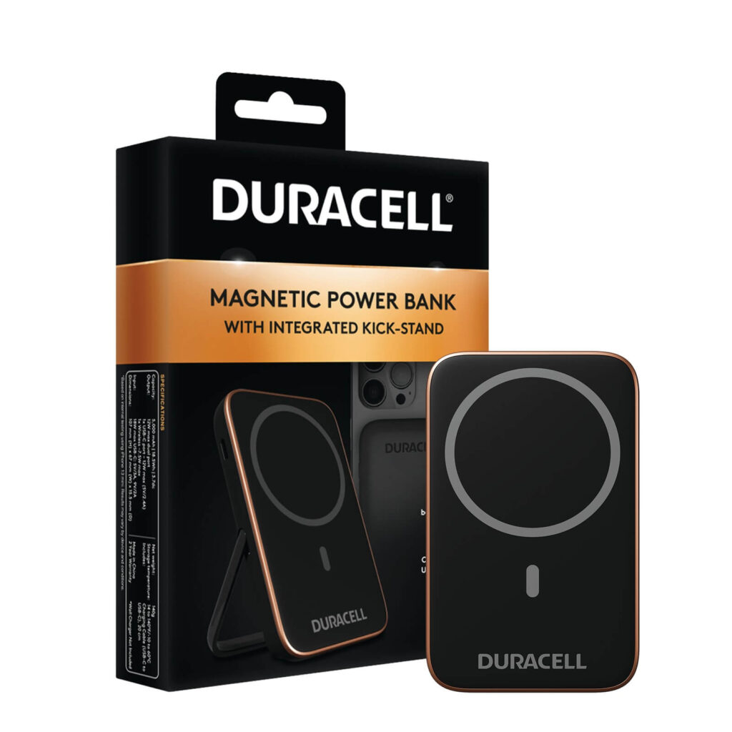 Duracell | 5,000mAh Magnetic Power Bank With Integrated Kick-Stand